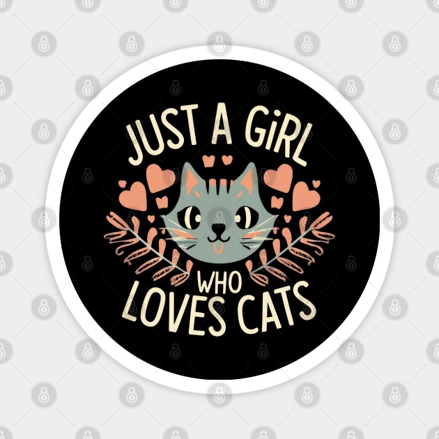 Just A Girl Who Loves Cats Magnet by TooplesArt